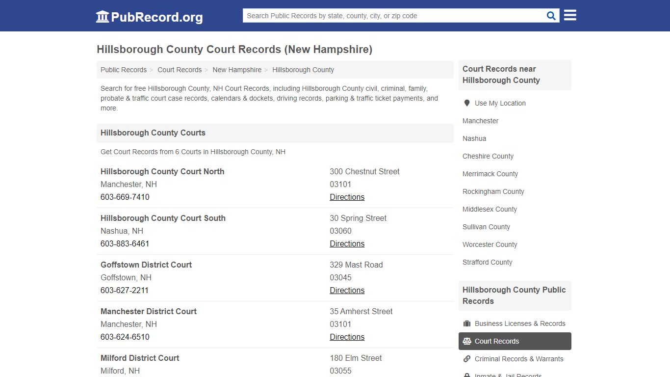 Hillsborough County Court Records (New Hampshire)